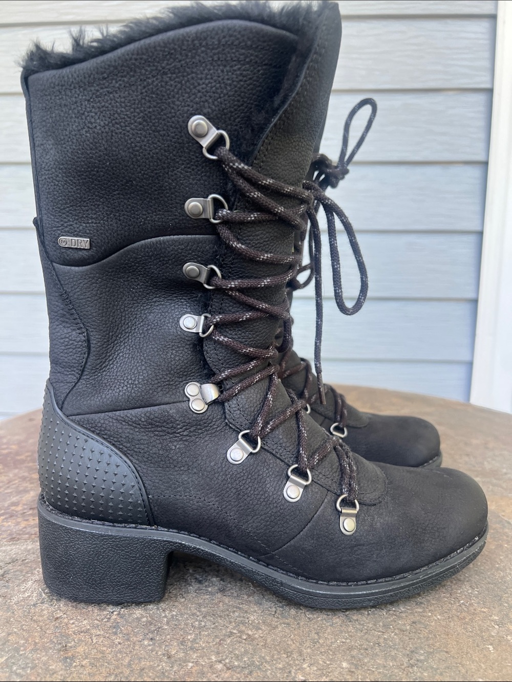 Merrell Women's Chateau Mid Lace Waterproof Boots Black - Size 9.5